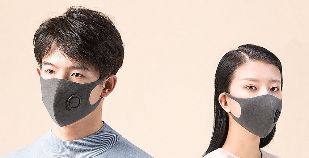 Xiaomi Mijia Smartmi Filter Mask Block 97% PM 2.5 With Ventilating Valve 3 PCS - Black