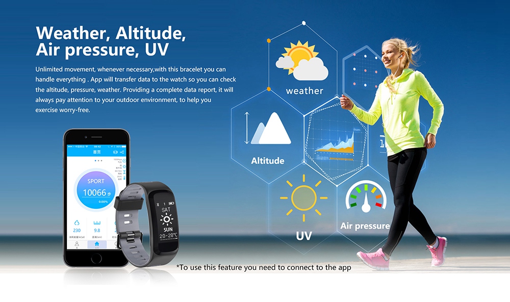 No.1 F4 Smart Fitness Bracelet 0.96 Inch OLED Display IP68 Water Resistance Blood Oxygen Heart Rate Monitor Compatible with iOS Android - Red