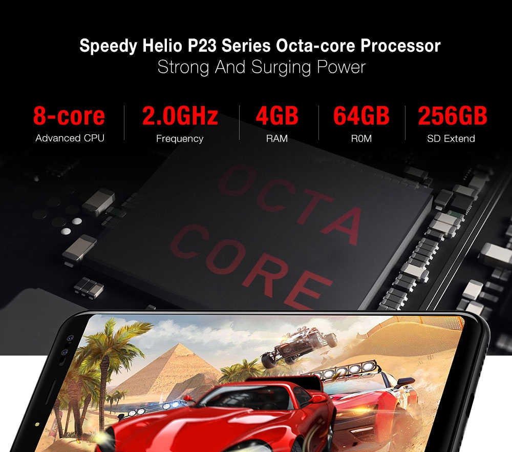 [HK Stock]Ulefone Power 3S 6.0 Inch Smartphone FHD Screen 4GB 64GB Four Cameras Helio P23 Octa Core Android 7.0 Touch ID 6350mAh - Gold