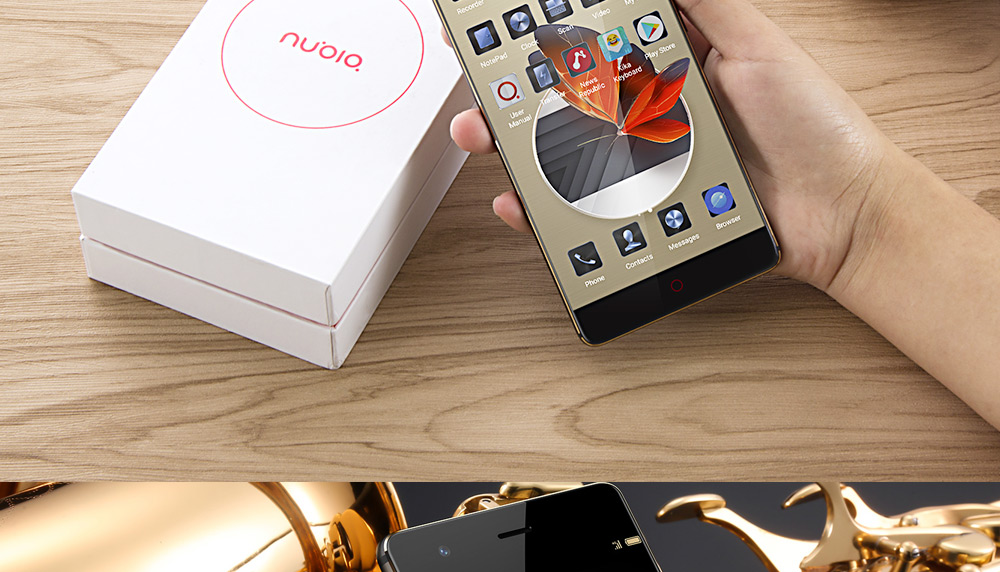 [HK Stock][Package B][Official Global Version]ZTE Nubia Z17 Lite 5.5 Inch Smartphone 6GB 64GB 13.0MP Dual Rear Camera Snapdragon 653 Octa Core Android 7.1 (Black Gold) + Soft Case + Tempered Glass