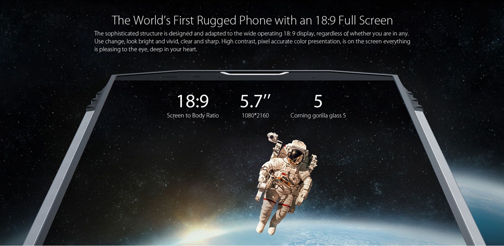 [HK Stock]Blackview BV9000 Pro 5.7 Inch 4G LTE Smartphone 18:9  FHD+ Full Screen Waterproof IP68 6GB 128GB Helio P25 Octa Core Dual Rear Camera Android 7.1 4180mAh Quick Charge NFC - Silver