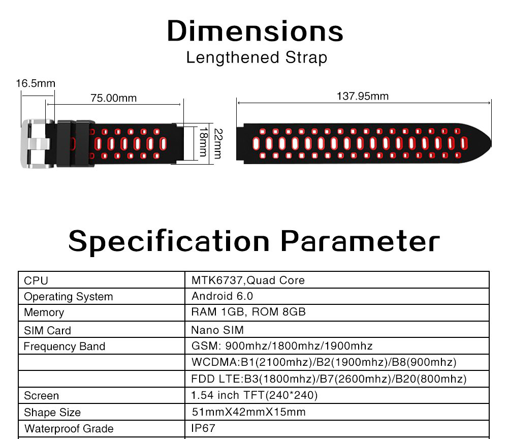 Q1 Pro 4G Smartwatch Phone MTK6737 Quad Core 1.1GHz 1G RAM 8G ROM IP67 Water Resistant GPS WiFi Heart Rate Monitor - Gray