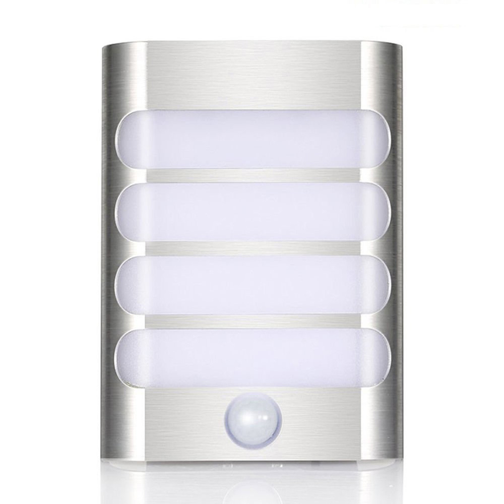 Intelligent Human Body Induction Lamp 20LM Built-in Li-battery Night Lights -Silver