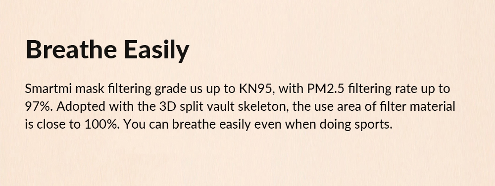 Xiaomi Mijia Smartmi Filter Mask Block 97% PM 2.5 With Ventilating Valve 3 PCS - Black