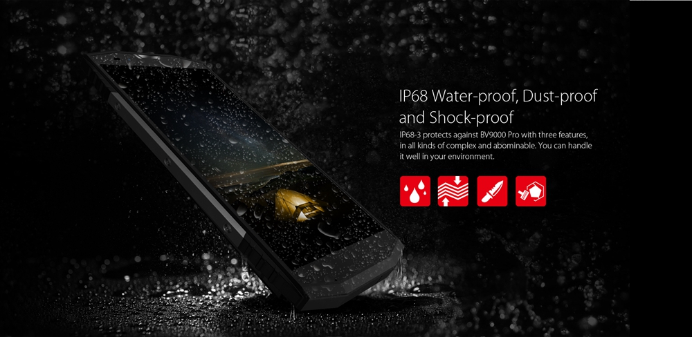[HK Stock]Blackview BV9000 Pro 5.7 Inch 4G LTE Smartphone 18:9  FHD+ Full Screen Waterproof IP68 6GB 128GB Helio P25 Octa Core Dual Rear Camera Android 7.1 4180mAh Quick Charge NFC - Silver