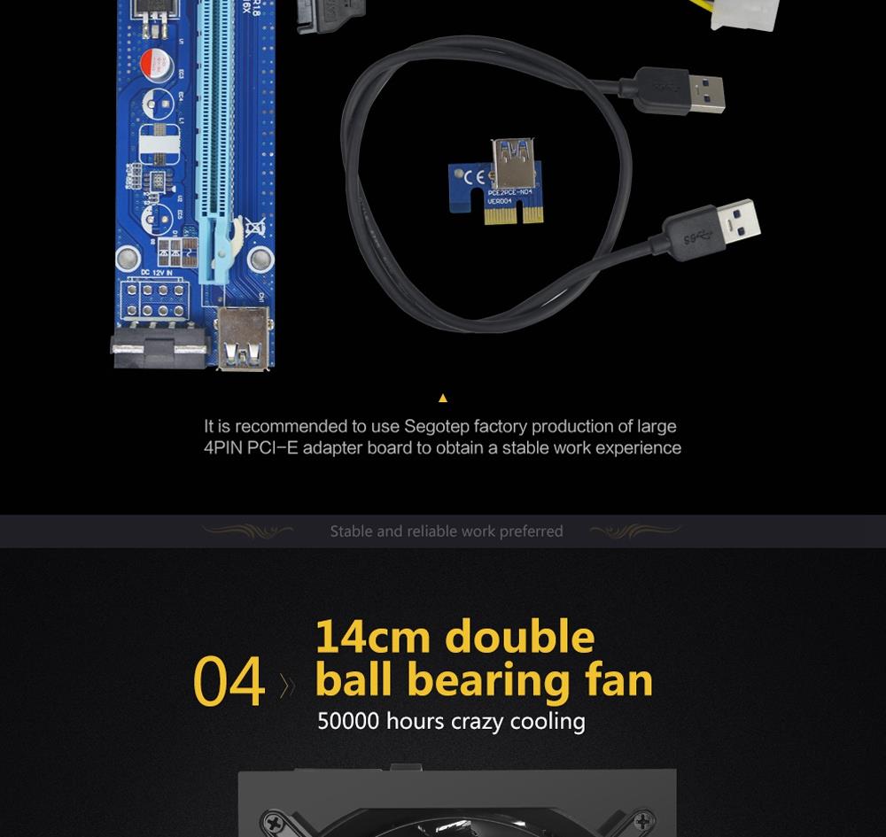 Segotep GP1800G 1700W Power Supply Mining Version With 14cm Fan - Black