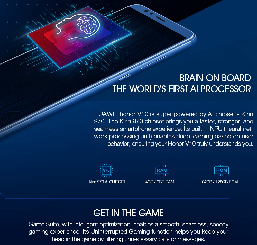 Huawei Honor V10 5 99 Inch 6gb 64gb Smartphone Gold