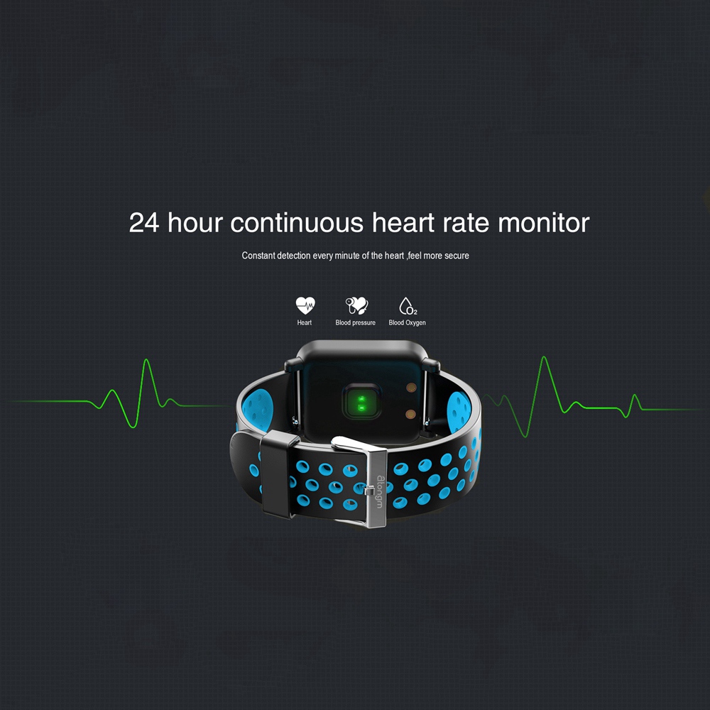 Atongm ATM2018 Smartwatch NRF51822 Chip Blood Pressure Blood Oxygen Monitor IP68 Water Resistant Compatible With Android IOS - Blue