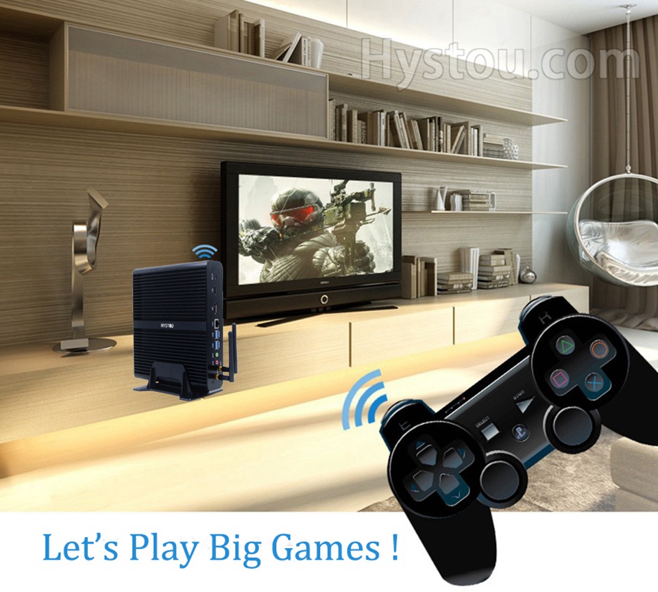 Hystou FMP05B Intel Core i7-7500U 8GB RAM 256GB SSD 4K Fanless Mini PC 2.4G WiFi Bluetooth Gigabit LAN HDMI+DP 4*USB3.0 SATA