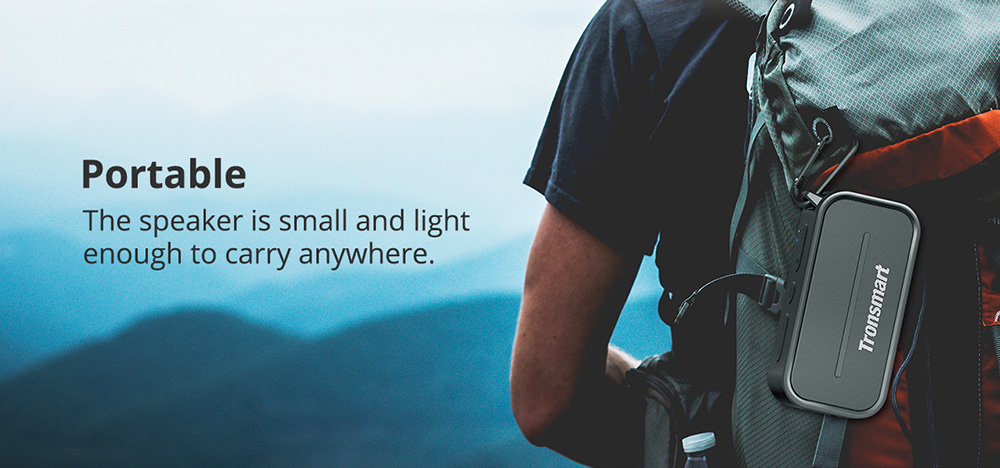 Tronsmart Element T2 Bluetooth 4.2 Outdoor Water Resistant Speaker - Black