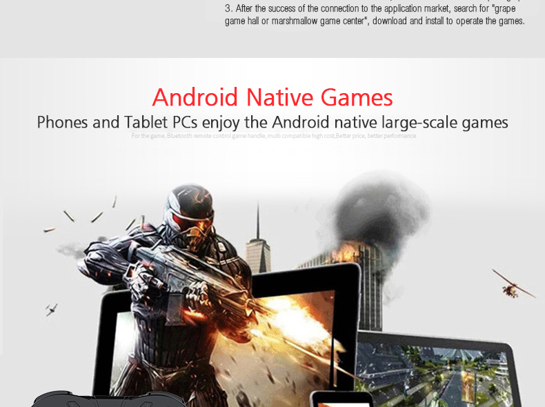 VR SHINECON SC-B04A 2.4G Wireless Bluetooth Gamepad Bluetooth 4.0 Game Remote Controller for Android iOS PC VR - Black