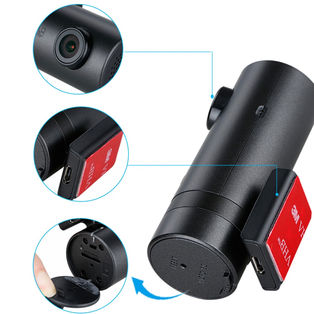 DDPai Mini 1080P Car DVR Camera Built-in Dual WiFi Dash Camera Road Camcorder 140 Degree - Black
