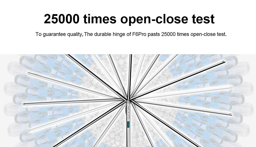 Teclast F6 Pro Notebook Fingerprints Intel Core m3-7Y30 Dual Core 13.3" 1920*1080 IPS Screen 8GB RAM 128GB ROM Windows 10 Dual Band Wifi - Silver