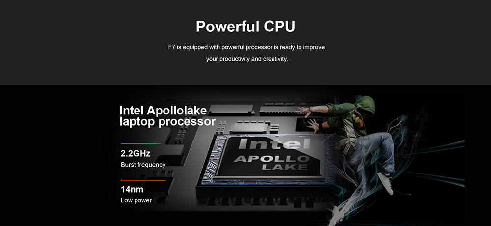 Teclast F7 Business Laptop Intel Apollo Lake N3450 Quad Core 14 Inch 1920*1080 6GB RAM 64GB eMMC Windows 10 - Silver
