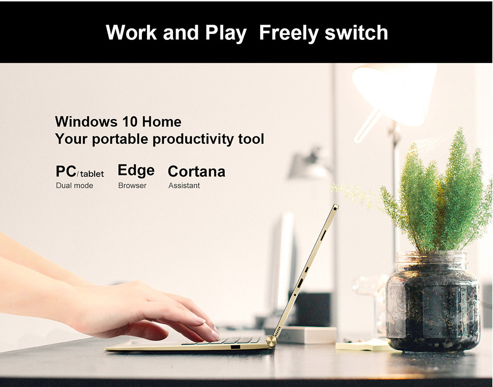 Teclast TBook 10S Tablet PC 10.1 inch Dual OS Windows 10 + Android 5.1 4GB/64GB Intel Atom X5 Z8350 Quad Core 1.92GHz IPS 1920*1200 - Gold