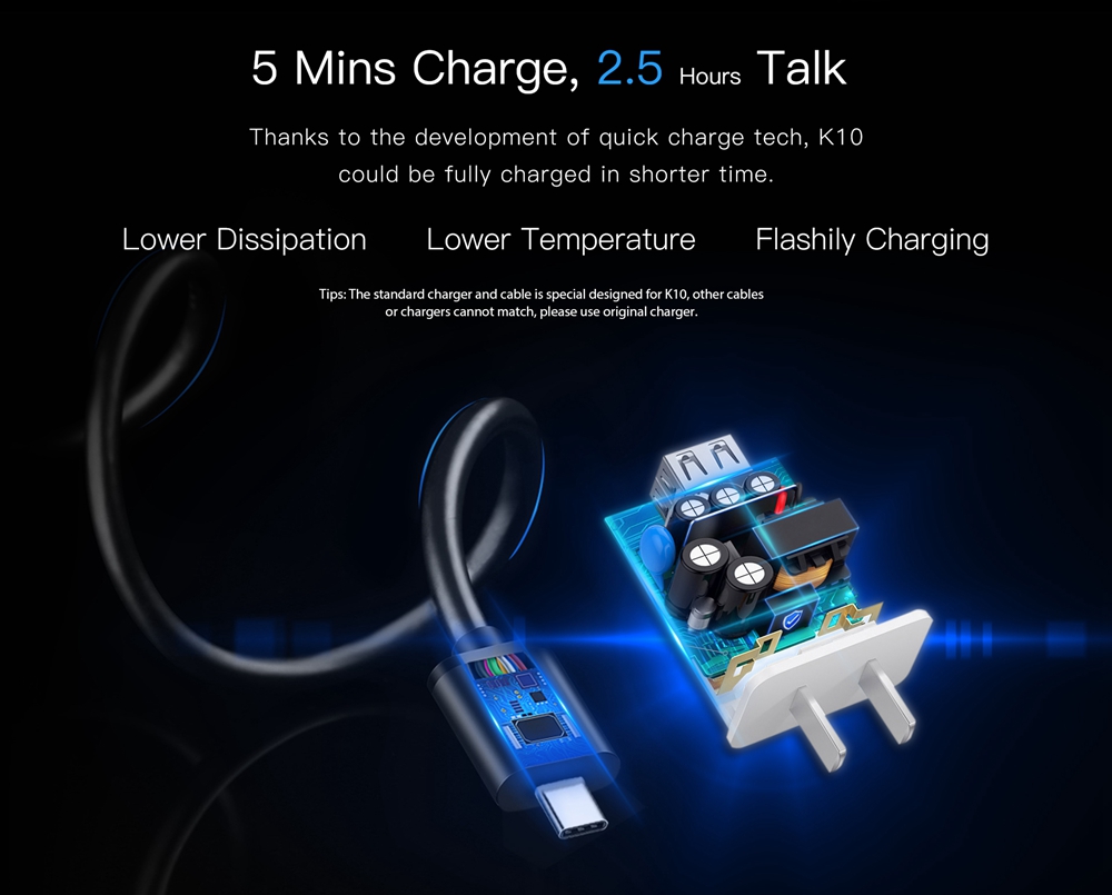 [HK Stock]OUKITEL K10 6.0 Inch Smartphone 11000mAh Large Battery Flash Charge 18:9 Full Screen 6GB 64GB Helio P23 Quad Cameras Android 7.1 Touch ID Face ID NFC - Gold