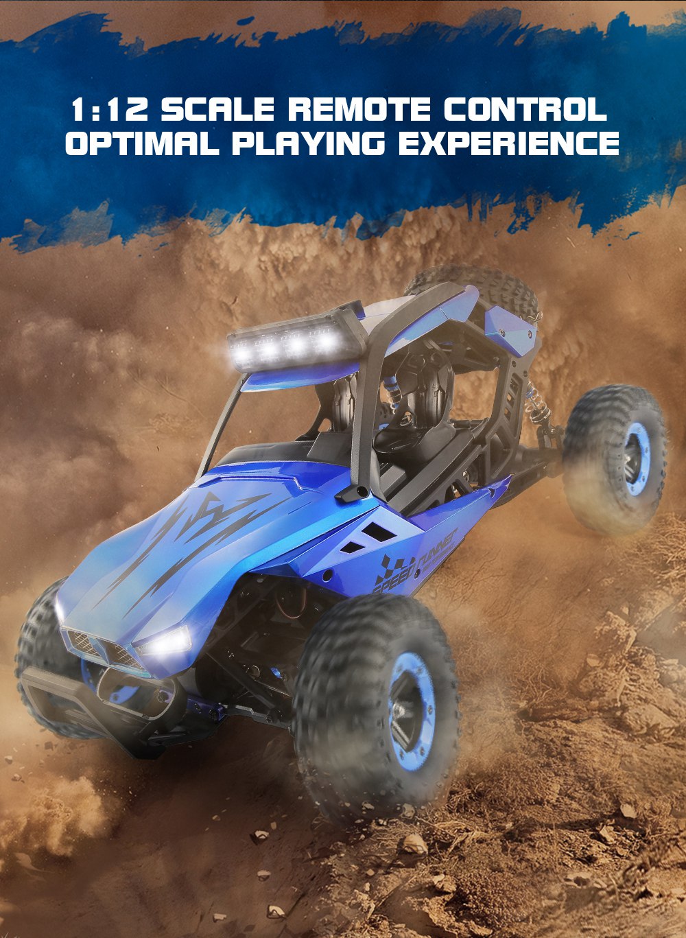 JJRC Q46 1:12 2.4G 4WD Brushed High Speed Off-road RC Car RTR - Blue