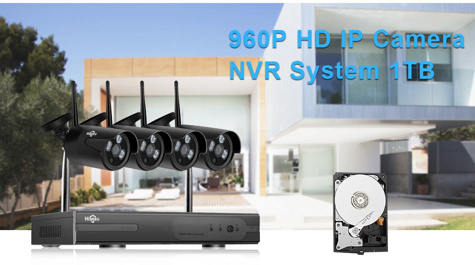 Hiseeu WNKIT-4HB611 1080P CCTV System with 4 Cameras Motion Detection