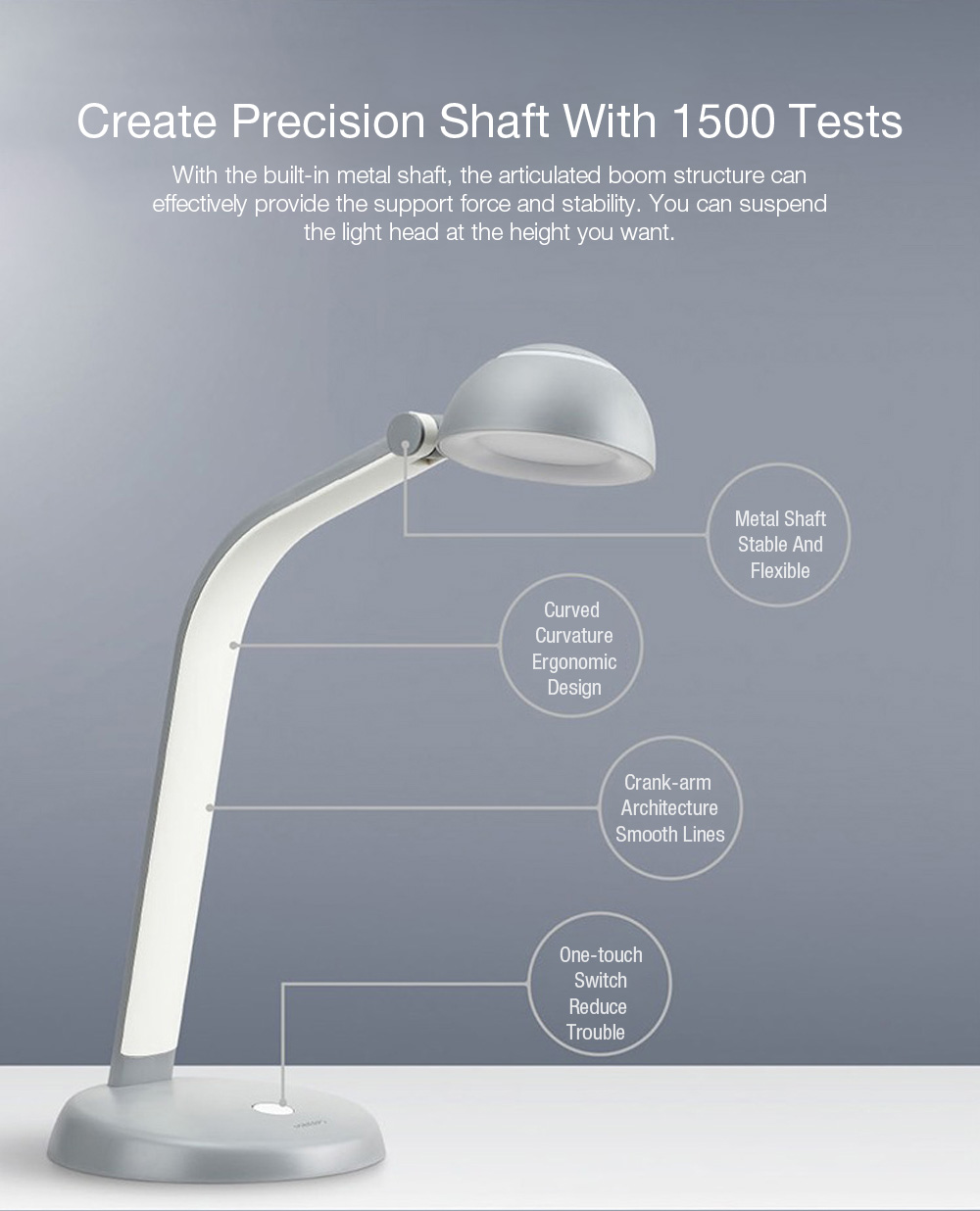 [HK Stock] Philips Taffy LED Desk Lamp 3.6W 2D Adjustable Shade With Cool White Light - Grey