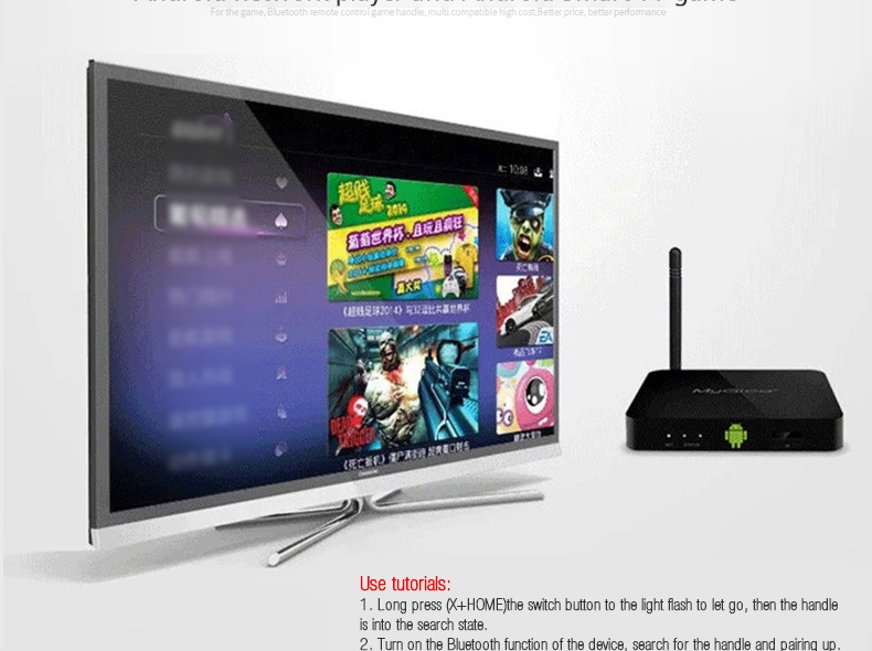 VR SHINECON SC-B04A 2.4G Wireless Bluetooth Gamepad Bluetooth 4.0 Game Remote Controller for Android iOS PC VR - Black