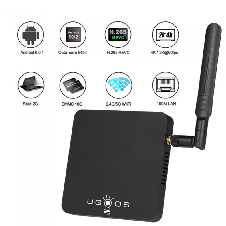UGOOS AM3 Amlogic S912 Android 6.0 2GB/16GB TV BOX 4K UHD 802.11ac WIFI Gigabit LAN Bluetooth