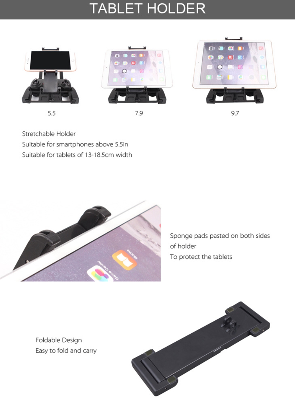 Sunnylife Remote Controller Phone Tablet Holder
