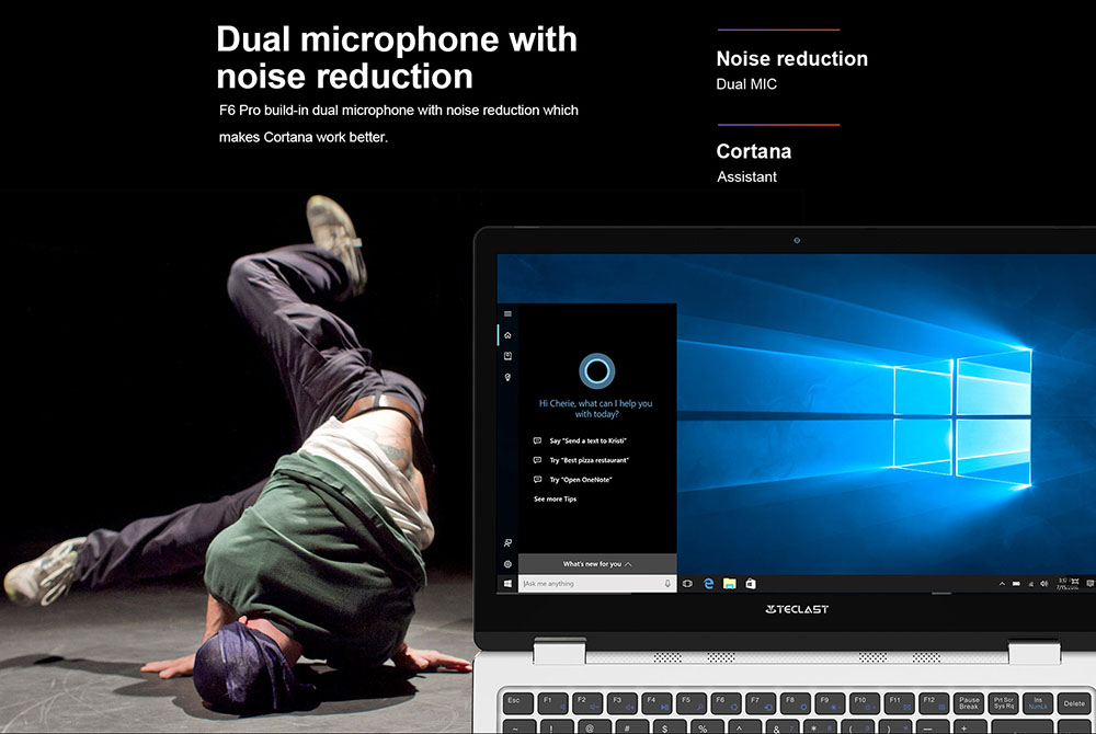 Teclast F6 Pro Notebook Fingerprints Intel Core m3-7Y30 Dual Core 13.3" 1920*1080 IPS Screen 8GB RAM 128GB ROM Windows 10 Dual Band Wifi - Silver