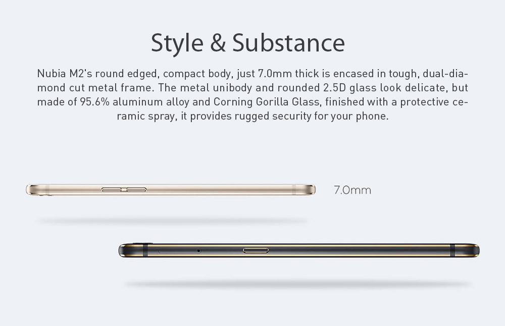[HK Stock][Package B][Official Global Version]Nubia M2 NX551J 5.5 Inch Smartphone Snapdragon 625 Octa Core A53 2.0GHz 4GB 64GB 13.0MP Dual Rear Camera (Black Gold) + Soft Case + Tempered Glass