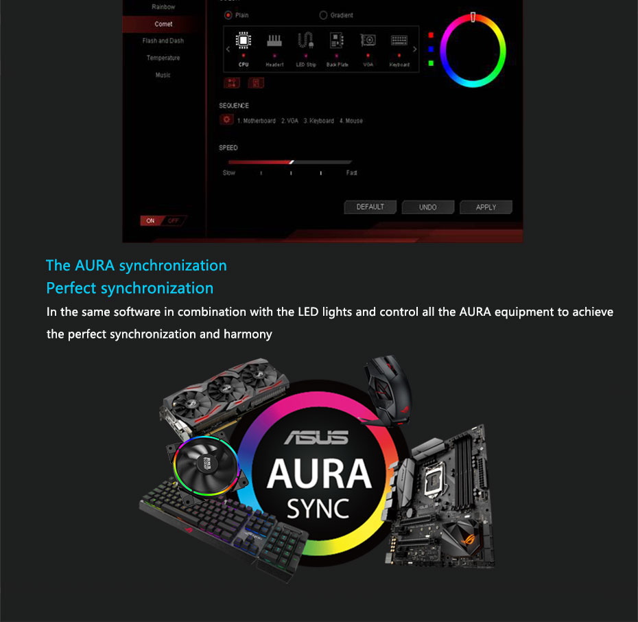 Pccooler Halo 12cm Case Cooler Fan 4 Pin PWM With RGB LED Light Support ASUS AURA For CPU Cooler - Black