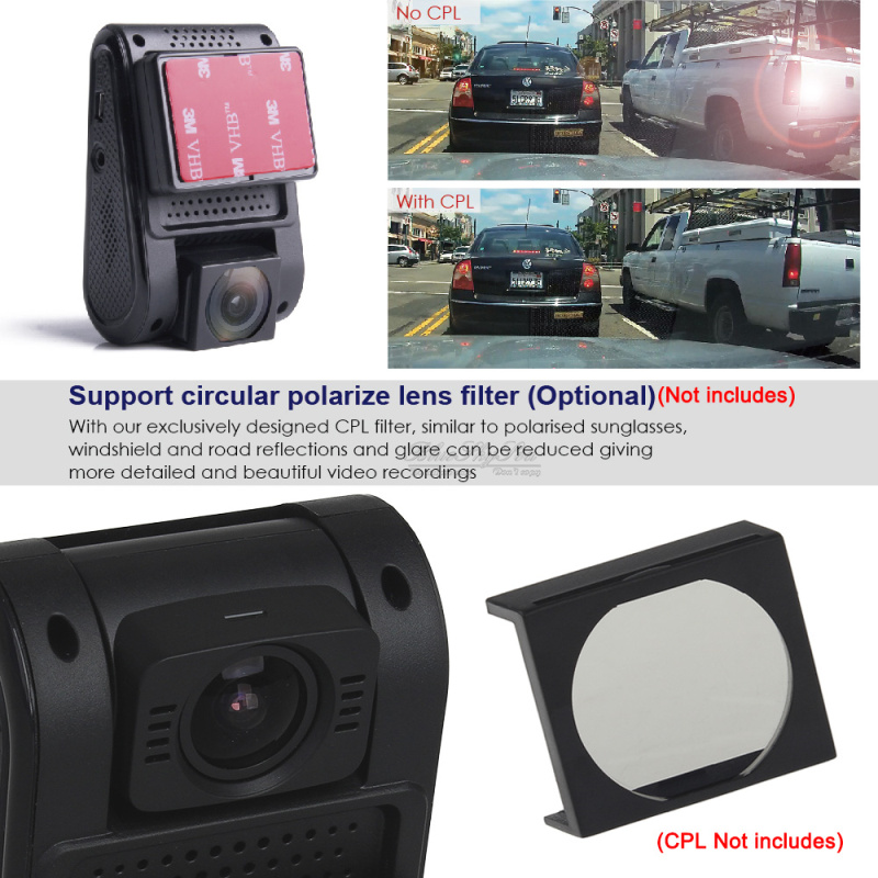 VIOFO A119S V2 NT96660 Sony IMX291 2.0 Inch LCD Dash Camera FHD 1080P 135 Degree Wide Angle With GPS - Black