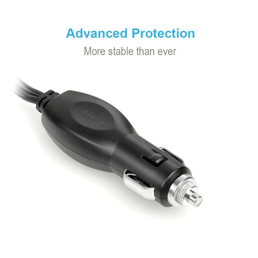 BESTEK 3-Socket Cigarette Lighter Power Adapter With 4-Port Car USB Splitter Charger - Black