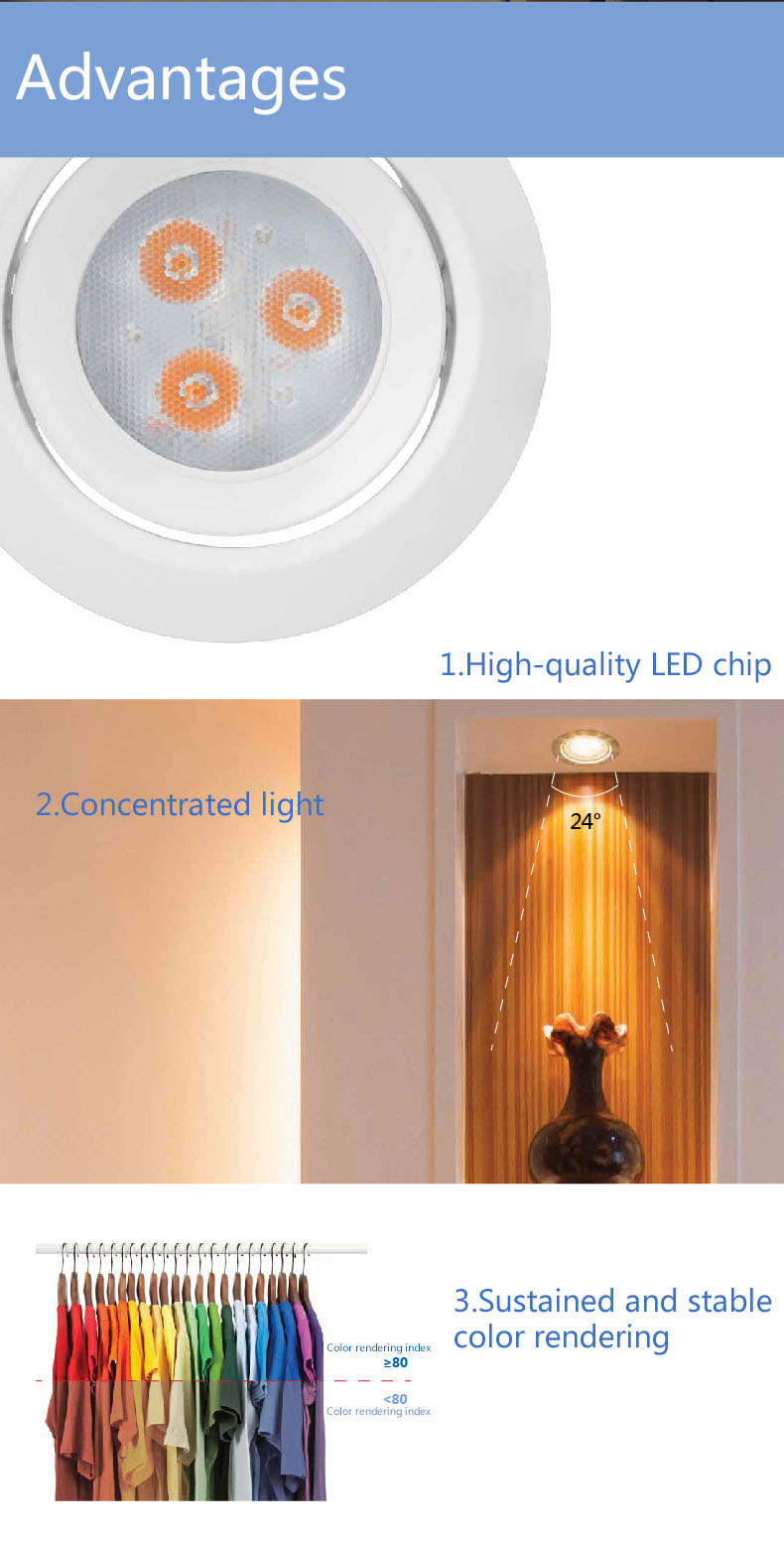 [HK Stock]Philips LED Downlight 7W 2700K Sitting Room Lamp - White Light