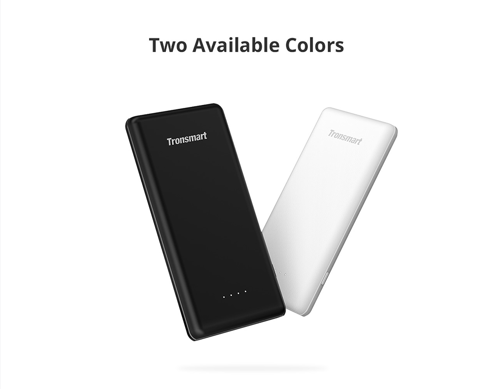 Tronsmart Presto 30W Quick Charge 3.0 10000mAh Power Bank Micro USB Quick Charge Port Compatible with Quick Charge 2.0 Devices - White