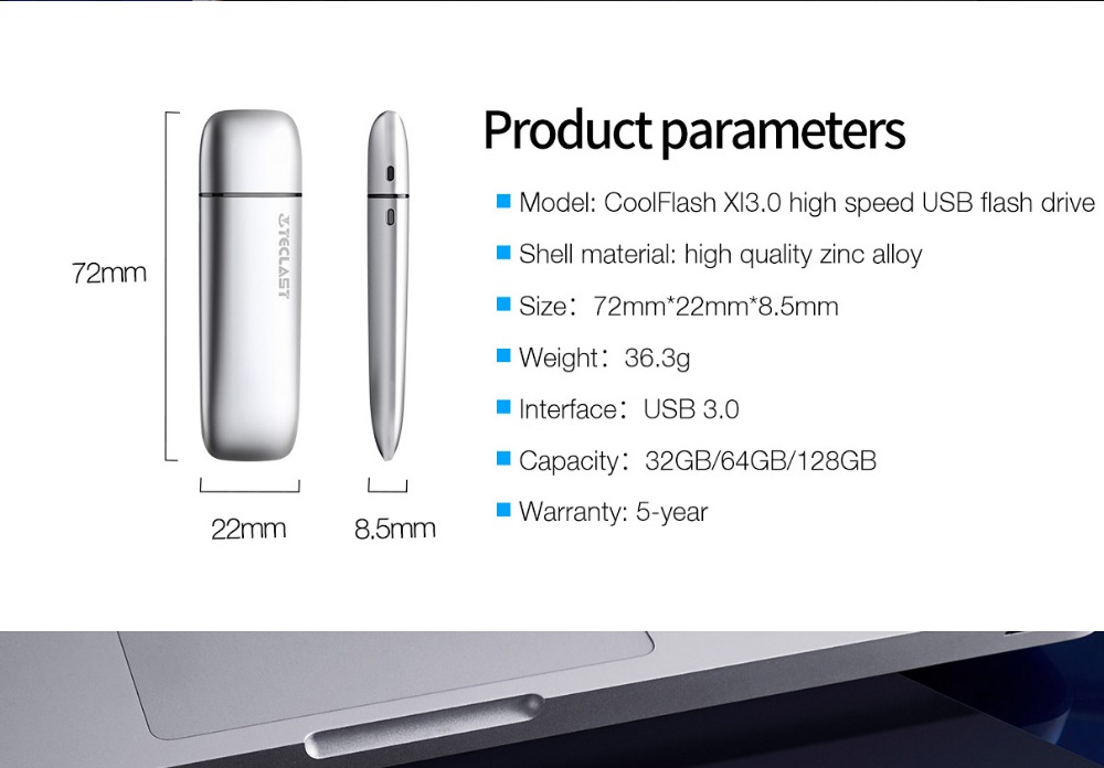 Teclast CF-NXI-S3 64GB USB 3.0 Flash Drive High-speed External Storage Memory Stick Write Speed 150M/s- Silver