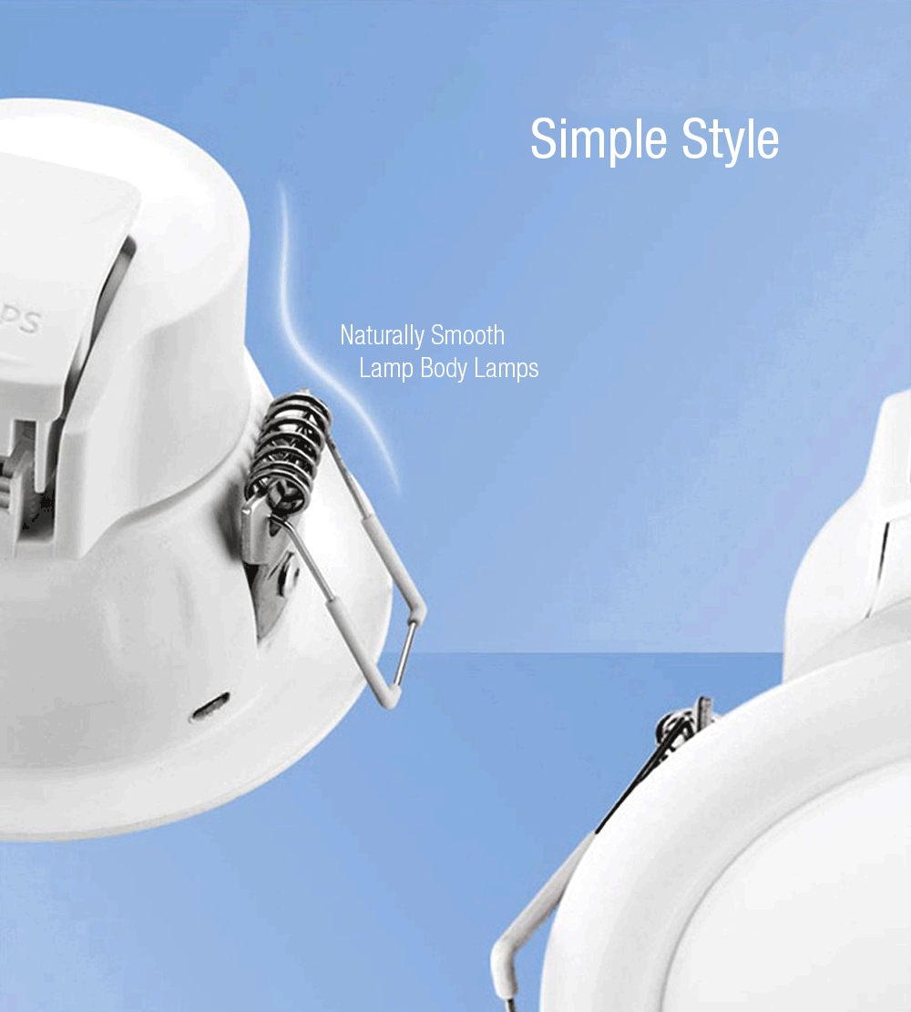 [HK Stock] Philips LED Barrel Lamp 7W 2700K 3.5 Inch 105mm Hole Sitting Room Lamp Bedroom Light Warm Light - White