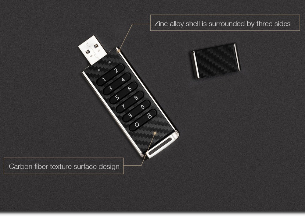 Teclast Pendrives 32GB CreSecure Encryption Flash Drives Key Version Memory Stick Physical Encrypted - Black