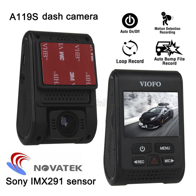 VIOFO A119S V2 NT96660 Sony IMX291 2.0 Inch LCD Dash Camera FHD 1080P 135 Degree Wide Angle - Black