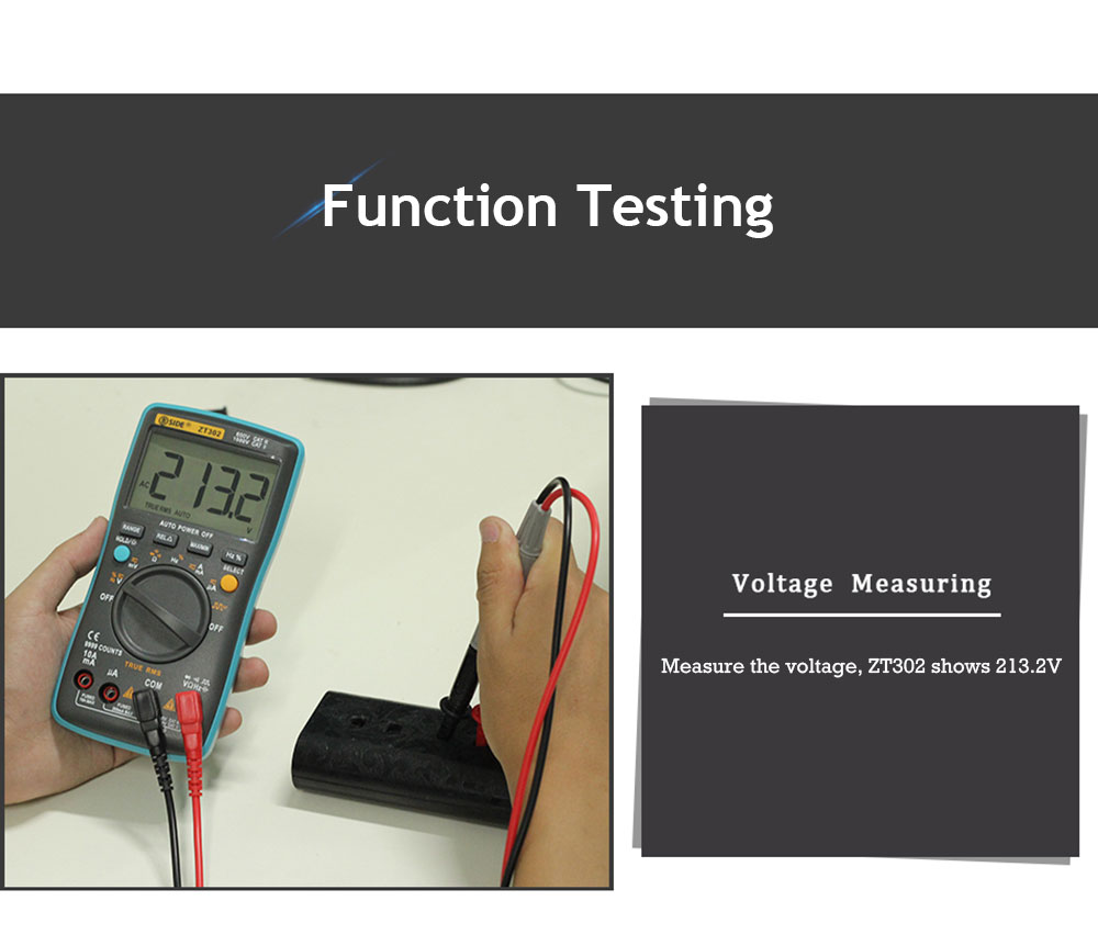 ZOYI ZT302 Digital Multimeter True RMS Auto Range 9999 Counts LED Backlight