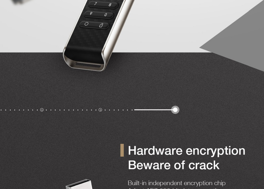 Teclast Pendrives 32GB CreSecure Encryption Flash Drives Key Version Memory Stick Physical Encrypted - Black