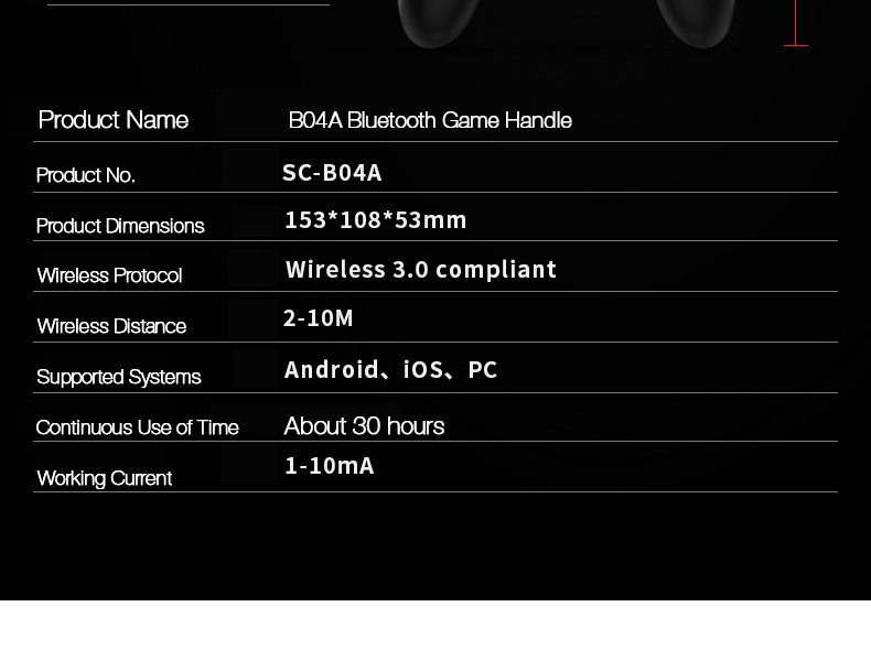 VR SHINECON SC-B04A 2.4G Wireless Bluetooth Gamepad Bluetooth 4.0 Game Remote Controller for Android iOS PC VR - Black