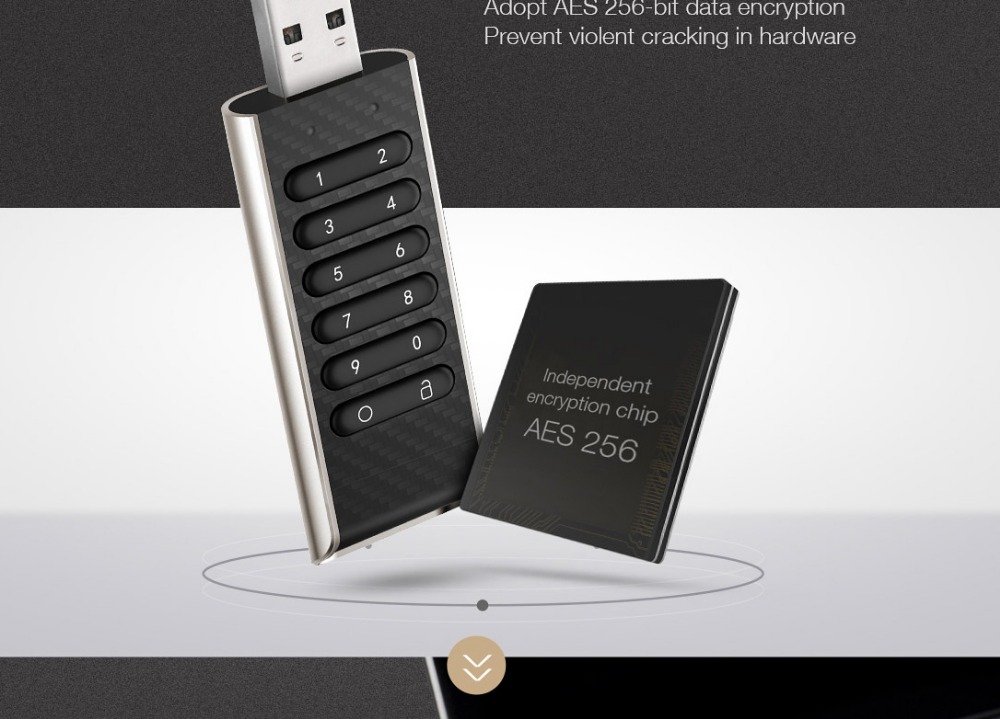 Teclast Pendrives 32GB CreSecure Encryption Flash Drives Key Version Memory Stick Physical Encrypted - Black
