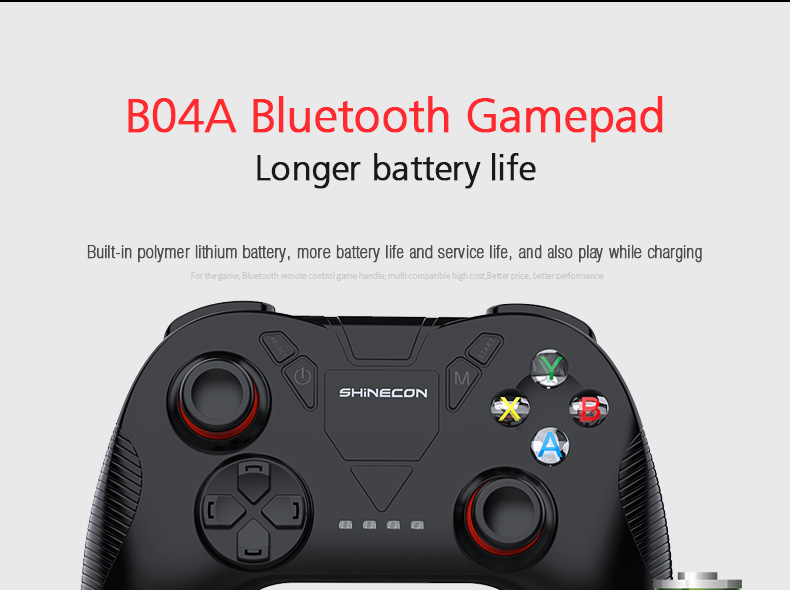 VR SHINECON SC-B04A 2.4G Wireless Bluetooth Gamepad Bluetooth 4.0 Game Remote Controller for Android iOS PC VR - Black