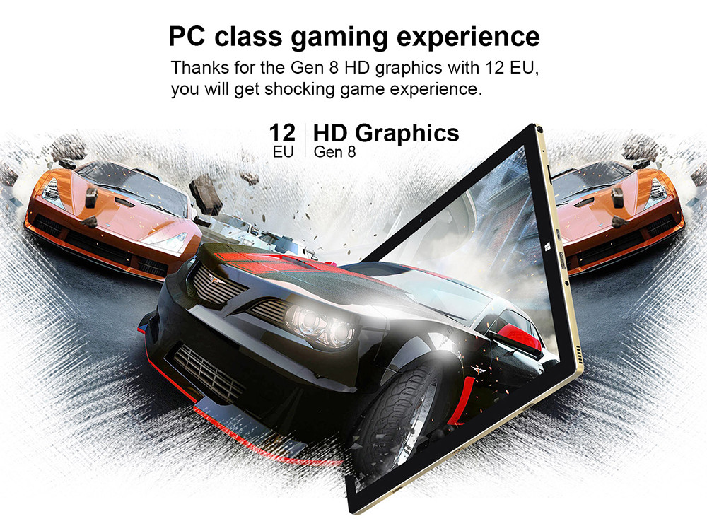 Teclast TBook 10S Tablet PC 10.1 inch Dual OS Windows 10 + Android 5.1 4GB/64GB Intel Atom X5 Z8350 Quad Core 1.92GHz IPS 1920*1200 - Gold