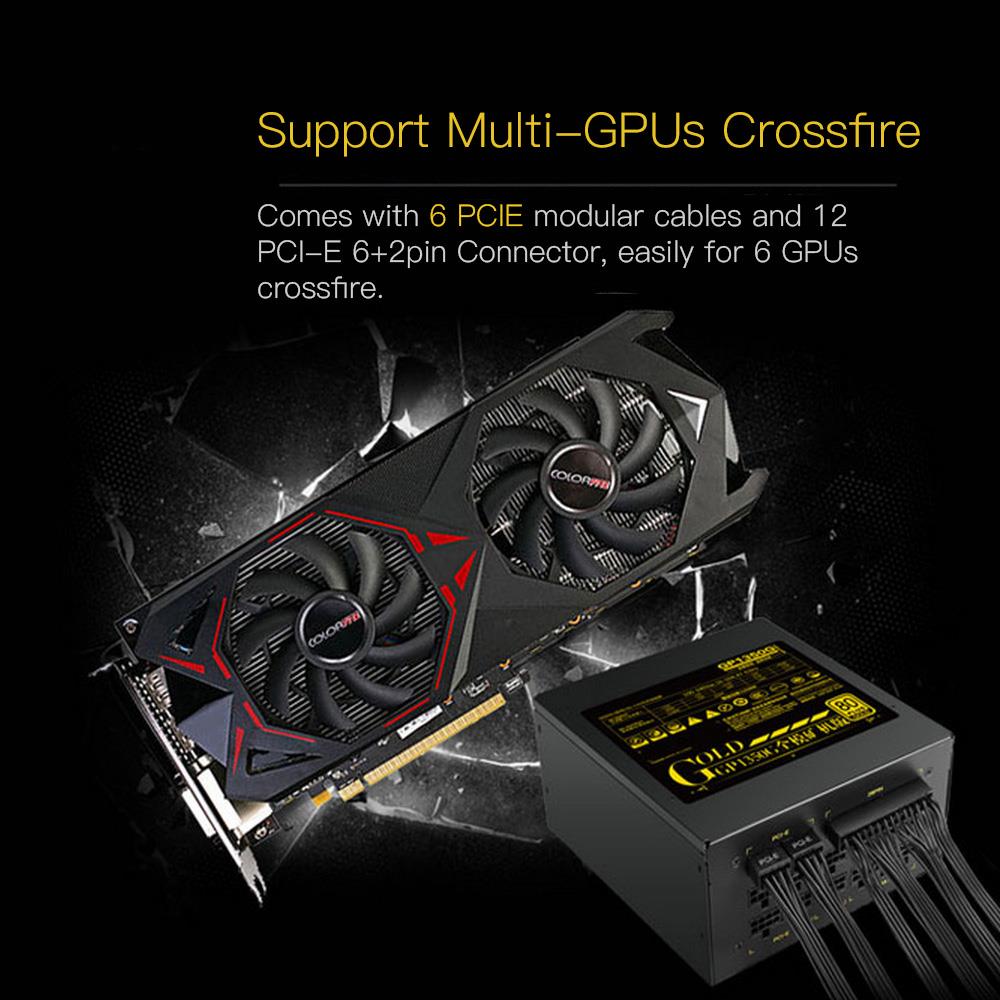 Segotep GP1350G 1250W Full Modular ATX PC Power Supply Gaming PSU - Black