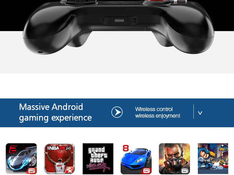 VR SHINECON SC-B04A 2.4G Wireless Bluetooth Gamepad Bluetooth 4.0 Game Remote Controller for Android iOS PC VR - Black