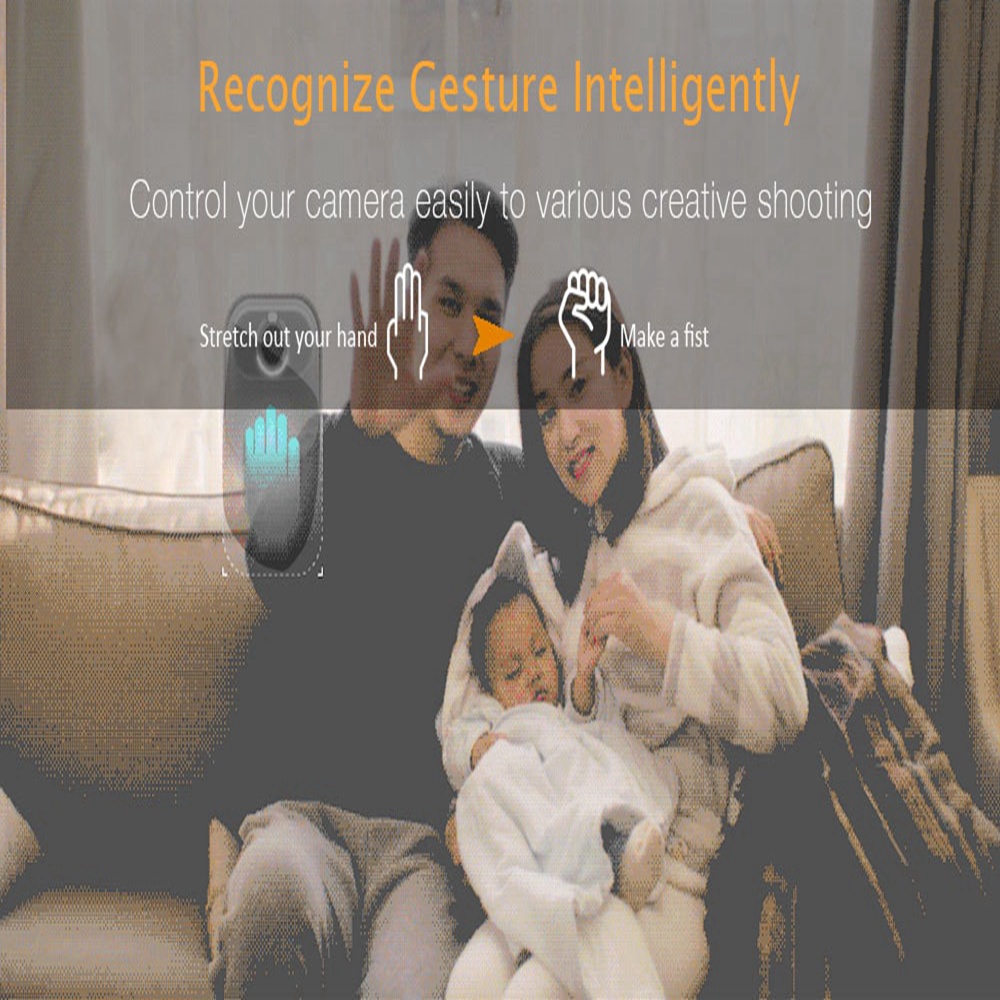 XiaoMo AI Action Camera Intelligent Gesture Recognition Quad Core Cortes A53 CPU / Smart Beauty Shot - White