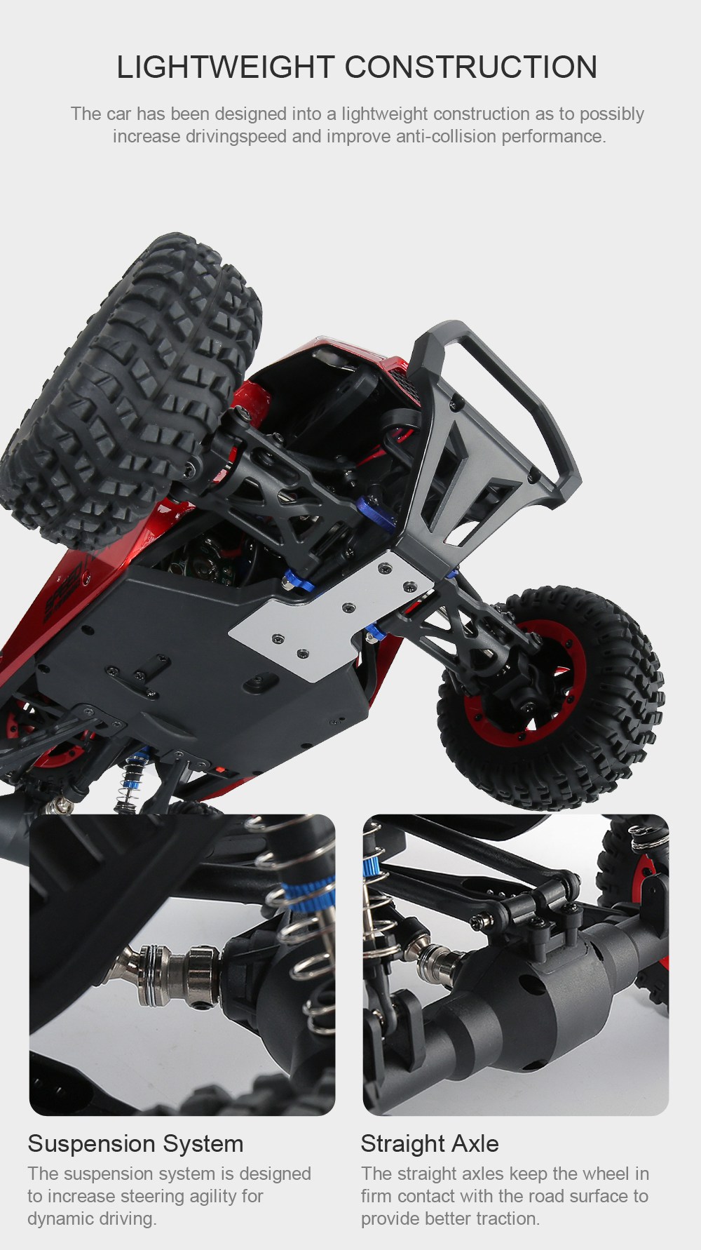 JJRC Q46 1:12 2.4G 4WD Brushed High Speed Off-road RC Car RTR - Red