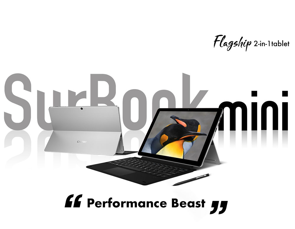 [HK Stock]CHUWI SurBook Mini 2-in-1 Tablet PC(Silver) + Original Magnetic Docking Keyboard(Black)