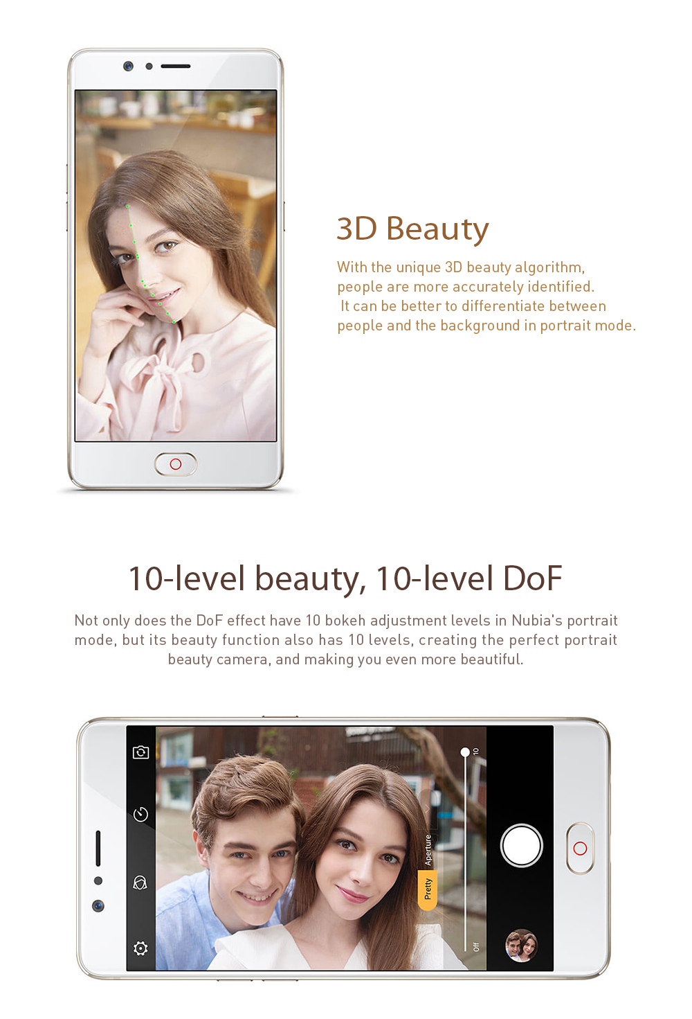 [HK Stock][Official Global Version]Nubia M2 NX551J 5.5 Inch Smartphone FHD Screen Snapdragon 625 Octa Core A53 2.0GHz 4GB 64GB 13.0MP Dual Rear Camera Touch ID Metal Unibody - Black Gold
