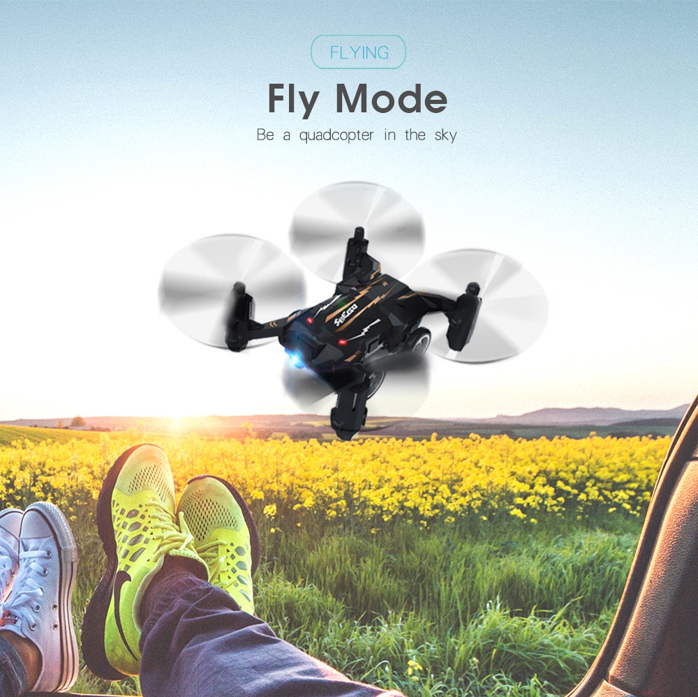 Flytec SBEGO 132 2.4G 4CH Air Ground Dual Mode Flying Car RC Quadcopter RTF - White